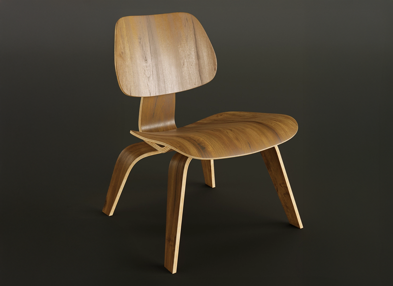 Modelado 3D silla Plywood de Eames