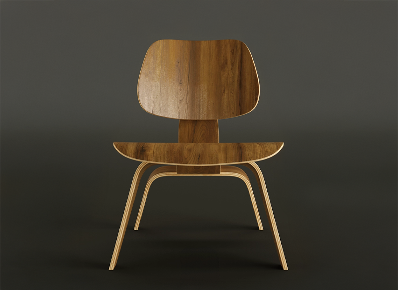 Modelado 3D silla Plywood de Eames